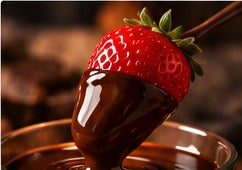 Strawberry dipped in melted chocolate