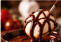 Dessert dipped in chocolate